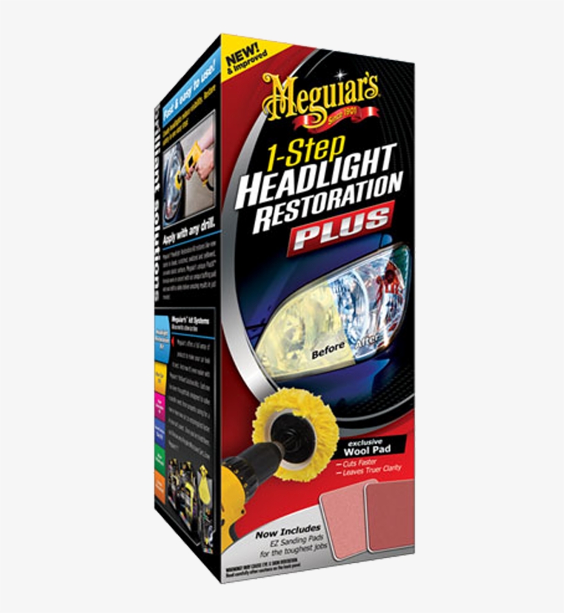 Retail Car Care, Headlights - Meguiars G1900k Headlight Restoration Kit, Set Of 4, transparent png #2128806