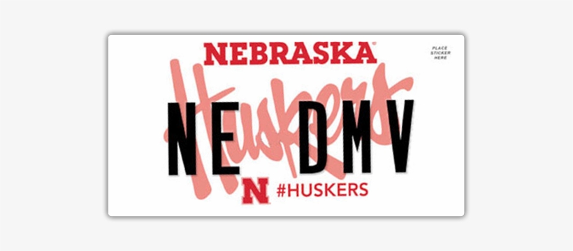 Nebraska Husker Message License Plate With "ne-dmv" - 2017 Husker License Plate, transparent png #2129116