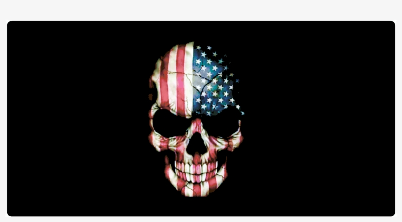 American Flag Skull License Plate - Skull Flag License Plate, transparent png #2129160