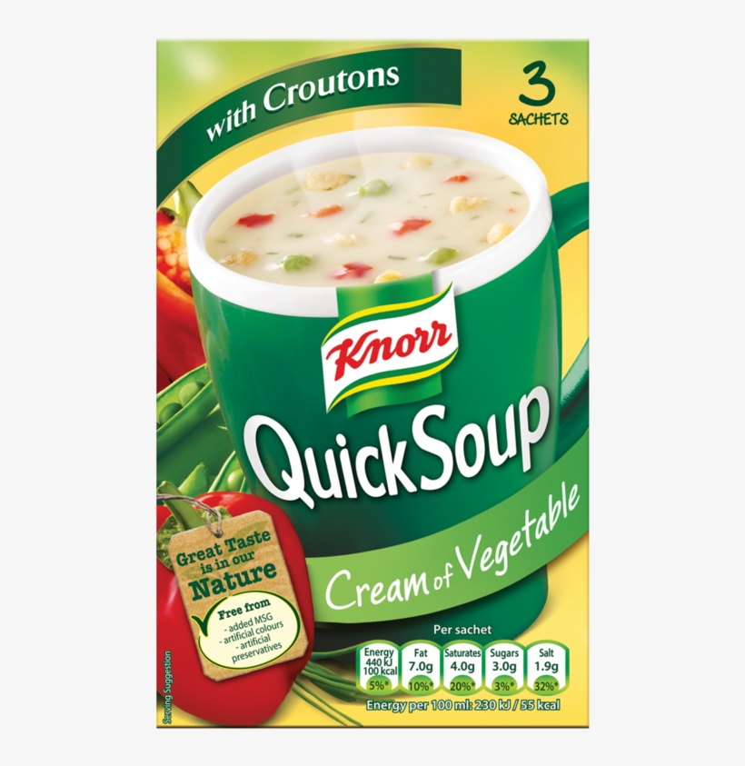 Knorr Quick Soup Cream Of Vegetable With Croutons 3 - Knorr Chicken And Vegetable Soup, transparent png #2131435