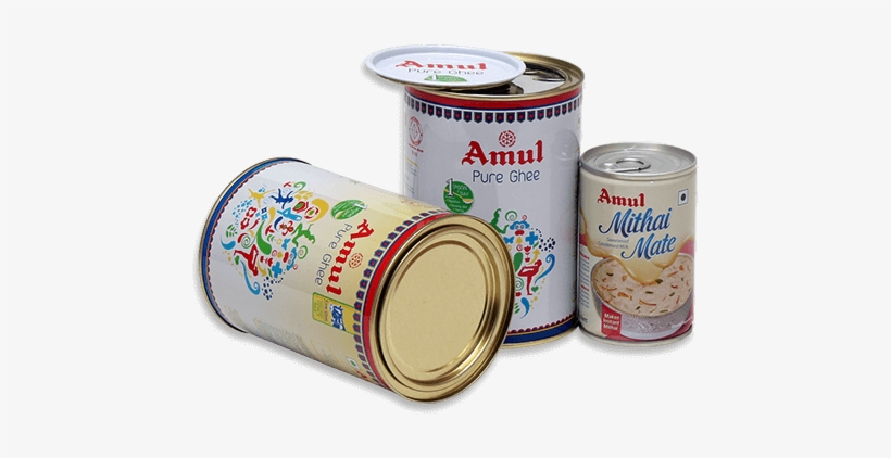 Cans For Dairy Products » - Amul Ghee, Pure, 1 L Tin, transparent png #2131980