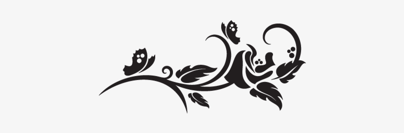 Elegant Floral Wall Decal - A4 Textil / Wall Stencil Template W-025 Ca. 11,6" X, transparent png #2132464