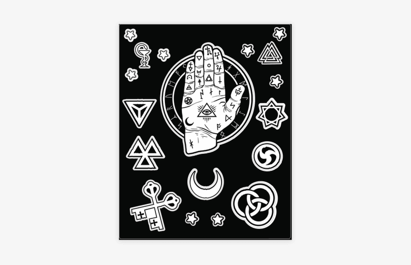 Occult Hand Sticker/decal Sheet - Occult Stickers, transparent png #2133316