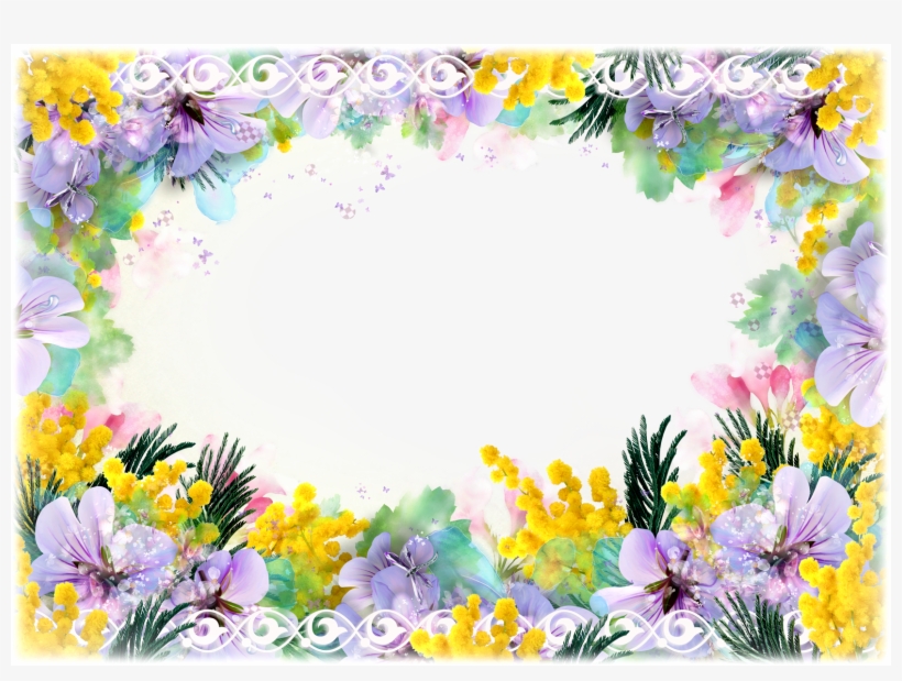 Png Flower Frame Twelve, Ten Flower Frame Png - Flowers Frame Png Hd, transparent png #2133747