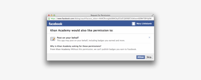 This Dialog Will Pop Up Asking For You To Grant Us - Facebook, transparent png #2134651