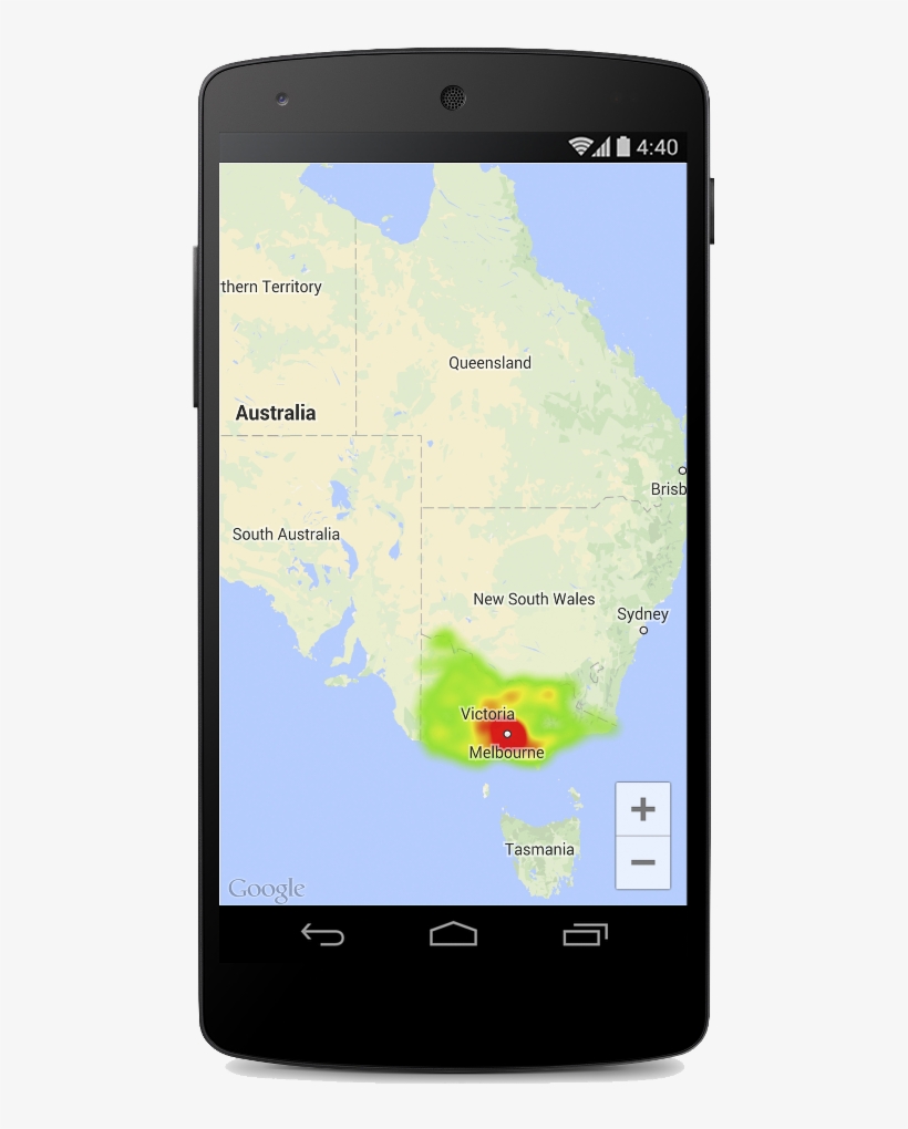 A Map With A Heatmap Showing Location Of Police Stations - Heat Map Google Maps Android, transparent png #2135720