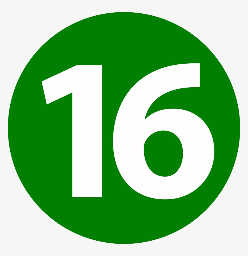 16 - Number 16 Icon, transparent png #2136891