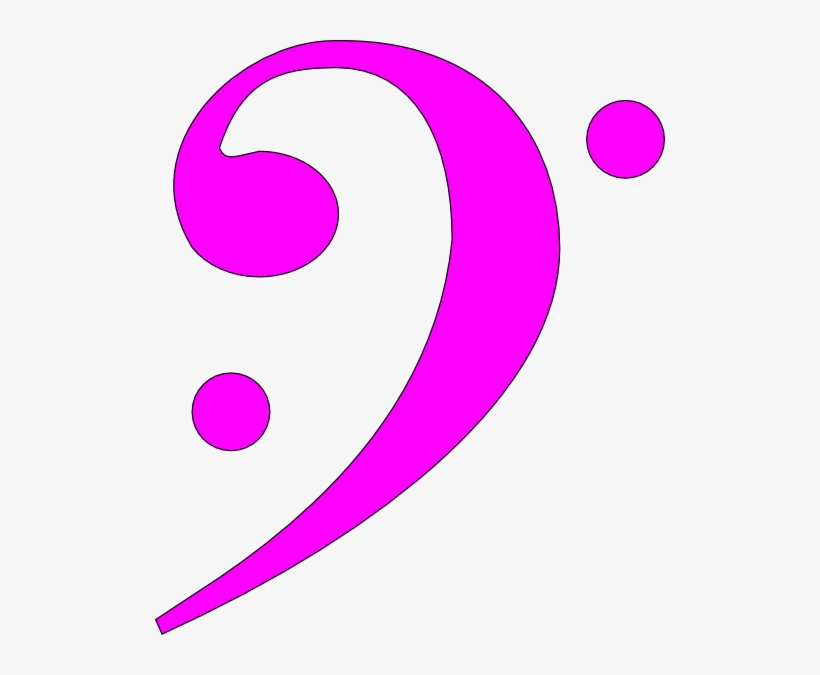 Bass Clef Magenta Clip Art - Colourful Bass Clef, transparent png #2137466