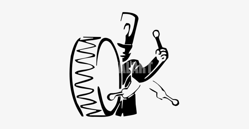 Graphic Black And White Download Clarinet Clipart Bass - Marching Band Bass Drum Logo, transparent png #2137548