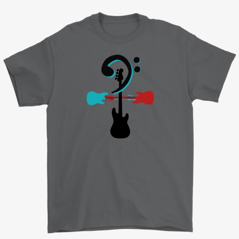 Men's Bass Player T-shirt With Custom Bass Clef And - Rock And Roll, transparent png #2138169