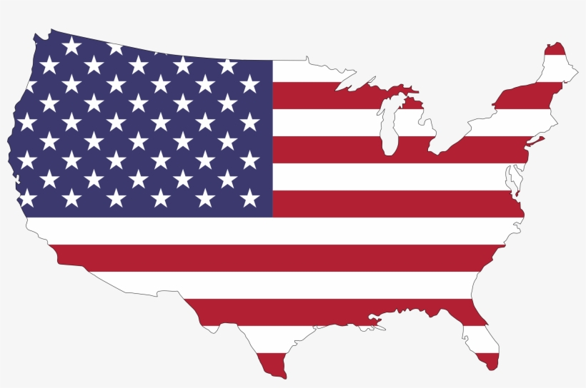 Free Stock Photo Of American Flag Country Vector Clipart - Flag Map Of United States, transparent png #2138260