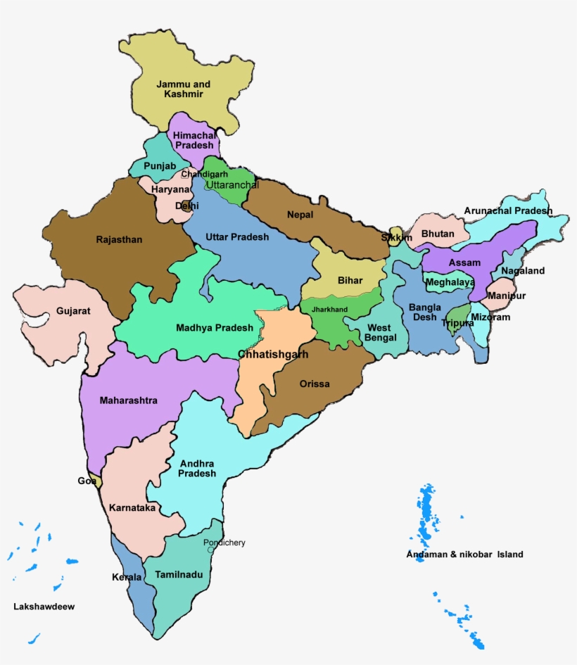 Full India Map - Jaipur In India Map, transparent png #2138858