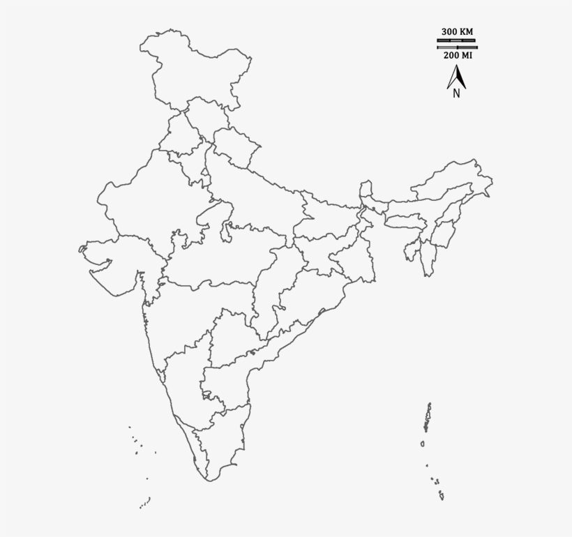 Image Of India Map - India States Outline Map, transparent png #2139054