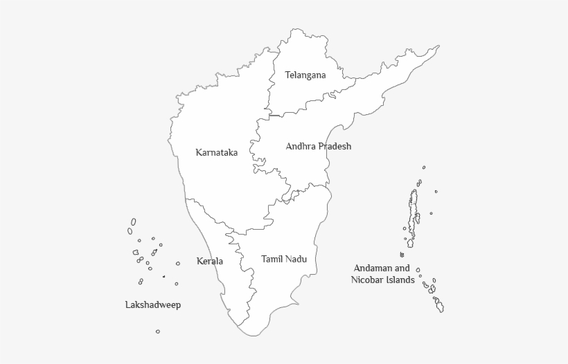 Atlas Of South India - South India Map With Telangana, transparent png #2139101