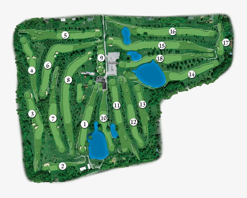 Lake Arthur Course Layout - Butlers Golf Course Map, transparent png #2139151
