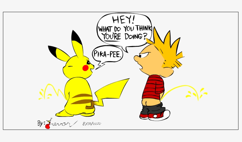 Calvin Peeing Sticker Png - Pika Pee, transparent png #2140206