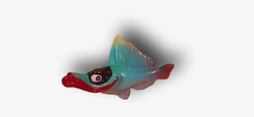 Blue Mullet Red Lips Fish With Attitude - Figurine, transparent png #2140677