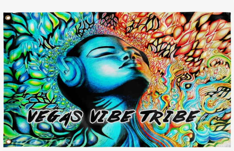 Psychedelic Vegas Vibe Flag - Psychedelic Trippy Art Art 32x24 Poster Decor, transparent png #2140995