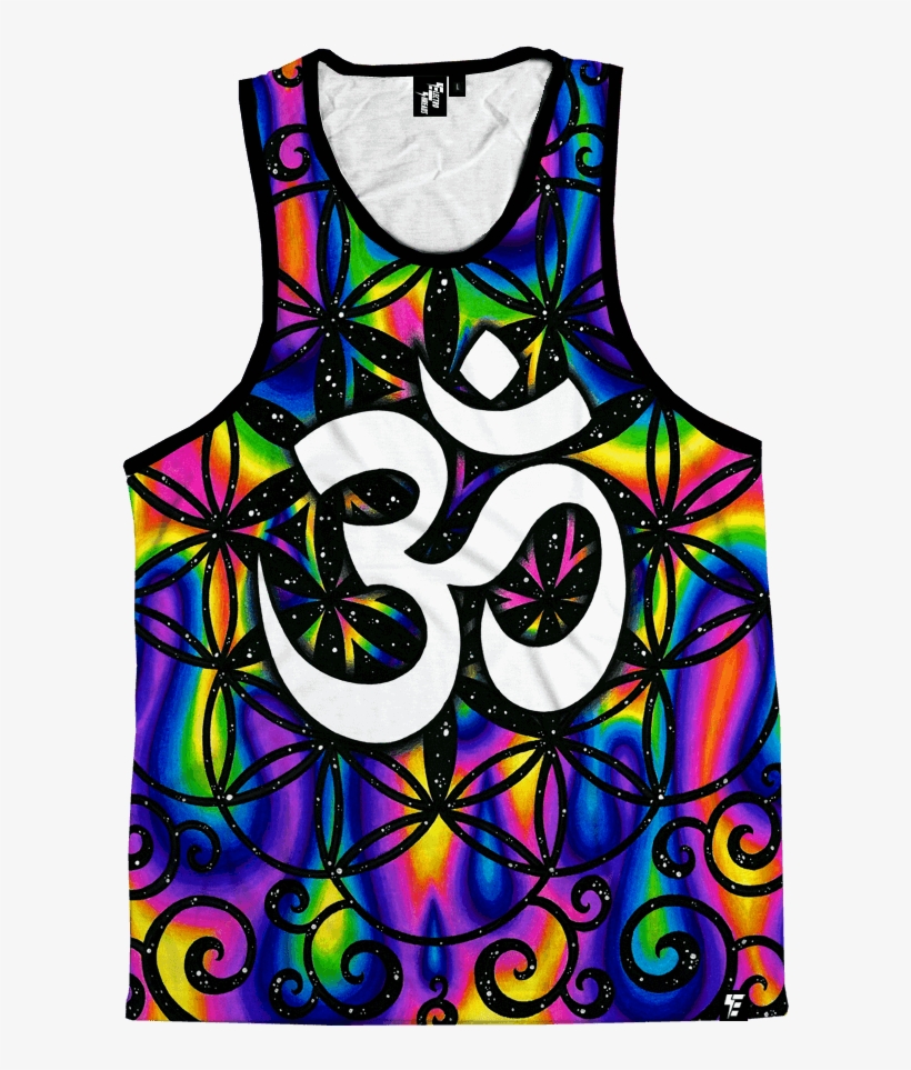 Trippy Om Unisex Tank Top - Om Symbol Circle Ornament (round), transparent png #2141040