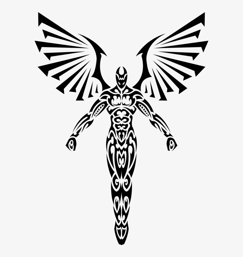 Tribal Angel Tattoo, transparent png #2141348