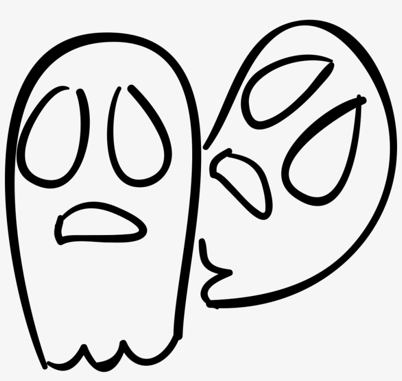 Ghosts Couple Outlines Comments - Portable Network Graphics, transparent png #2141629
