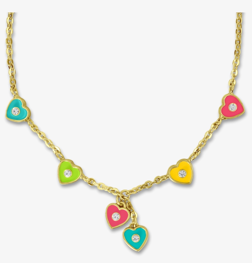 Pink And Purple Hearts Necklace Girls Necklace - Necklace Kids, transparent png #2142388