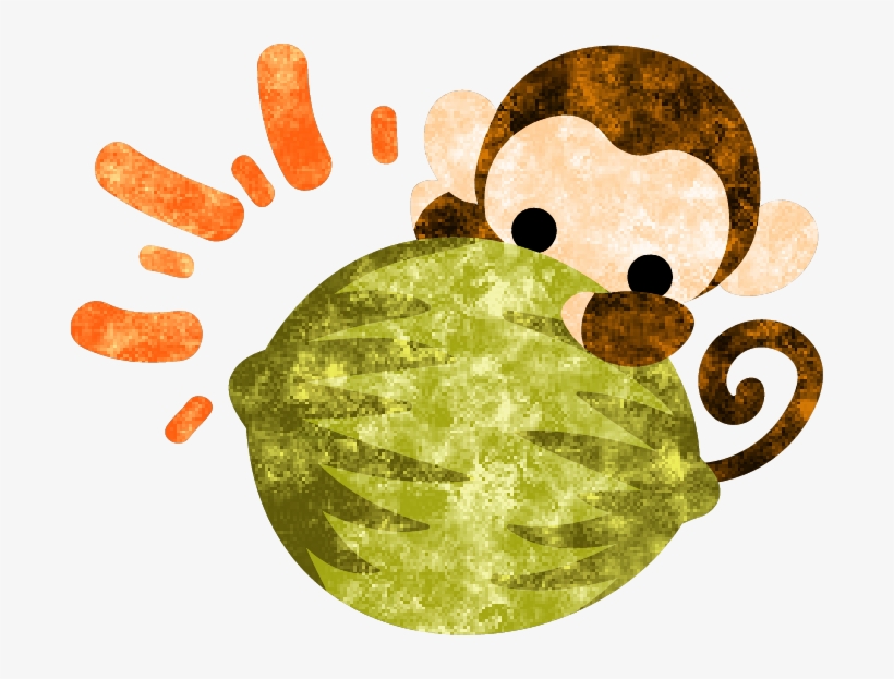 Free Illustration A - Monkey With Coconut Cartoon, transparent png #2143893