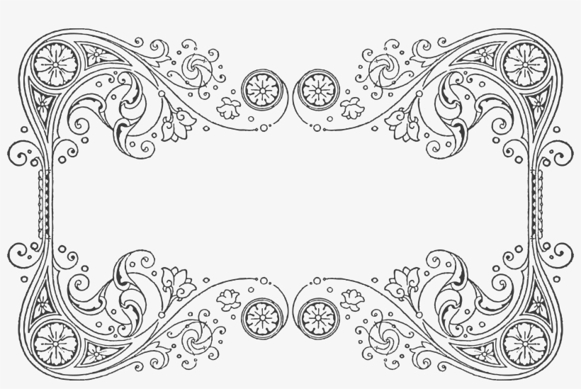 Filigree Border Png - Vintage Ornament Border Png, transparent png #2144878