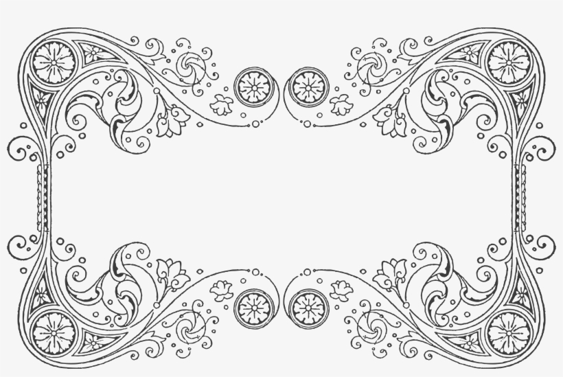 Filigree Border Png - Vintage Ornament Border Png, transparent png #2144878