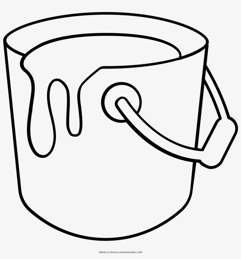 Paint Bucket Coloring Page - Paint In Bucket Drawing, transparent png #2145031