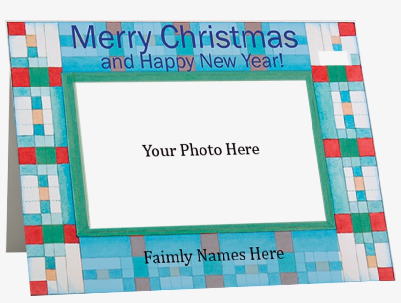 Christmas Blue Squares Holiday Photo Card - Paper, transparent png #2145177
