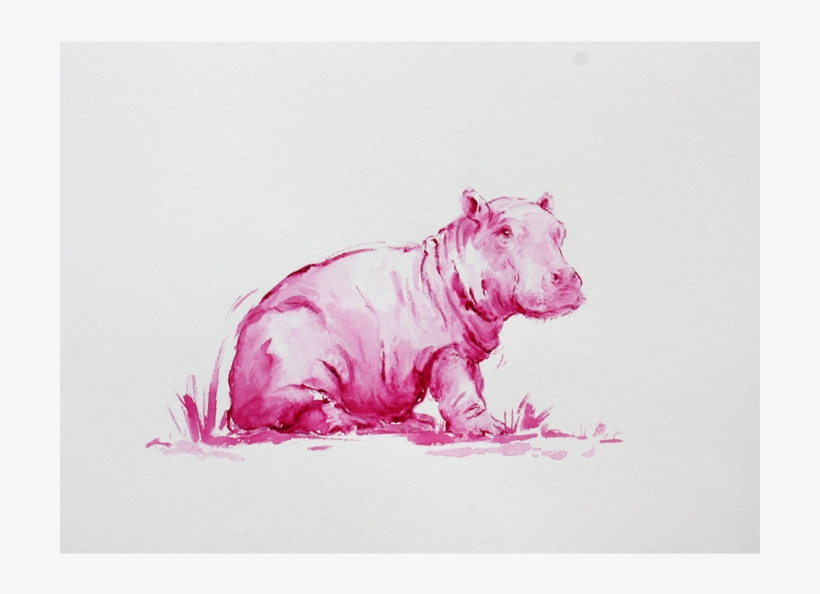 Pink Hippo - Hippopotamus, transparent png #2145449