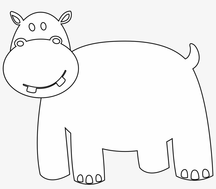 Hippo Clipart Hippo Outline - Clip Art, transparent png #2146048