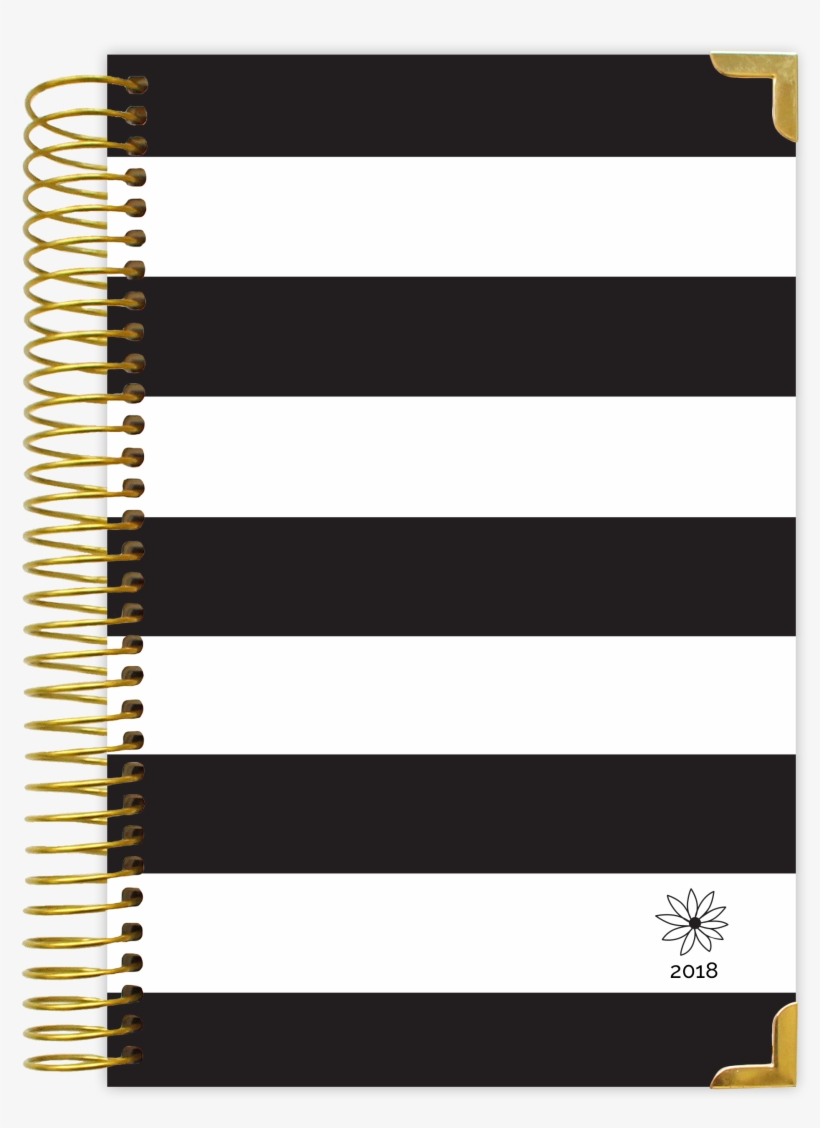 2017-18 Daily Planner, Black & White Stripes Hard Cover - 2018 2019 Marble Planner, transparent png #2146085