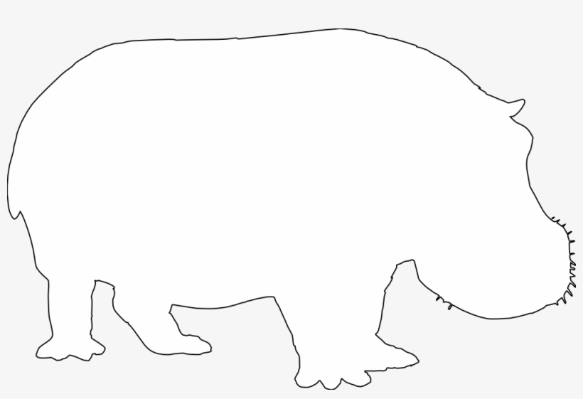 Hippo Silhouette Black White Line Art 999px 44 - Hippo Silhouette Black And White Clipart, transparent png #2146281