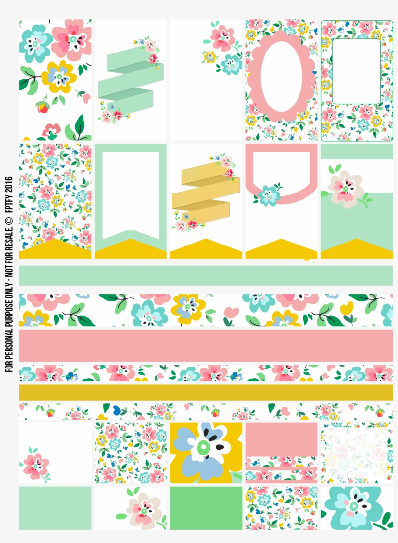 Free Planner Addict Floral Fun Collection Fptfy 1 2,550×3,300 - Sticker, transparent png #2146385