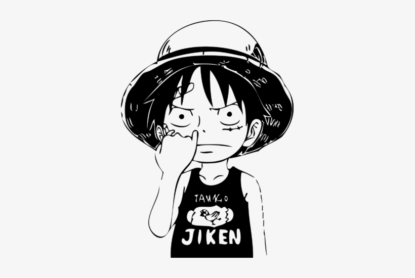 Funny One Piece And Luffy Image Luffy One Piece Black And White Free Transparent Png Download Pngkey