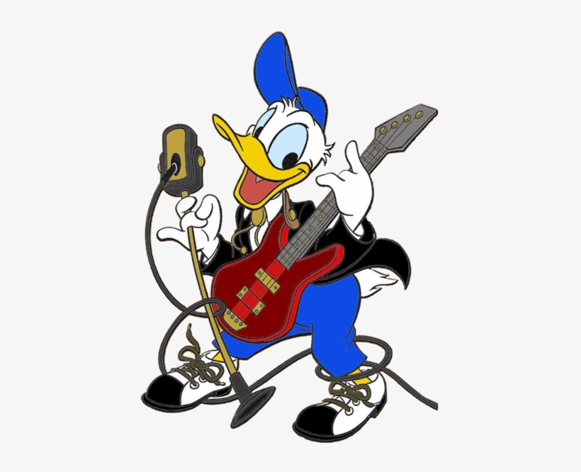 Share This Image - Donald Duck With Guitar, transparent png #2147027