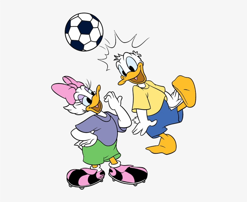 Donald Duck Clip Art Disney Galore Playing - Donald Duck And Daizi Play Football, transparent png #2147029