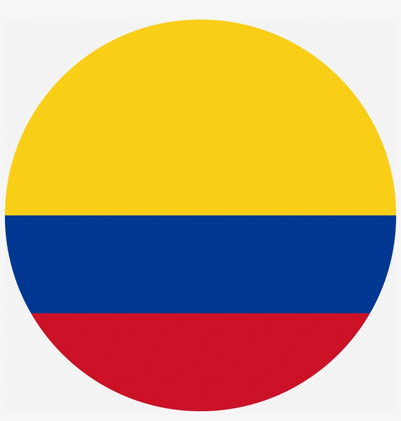 Rounded Flat Country Collection - Colombia Flag Icon Png, transparent png #2148769