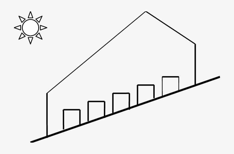 A Schematic Diagram Of An Uneven-span Greenhouse - Uneven Span Type Greenhouse, transparent png #2149752