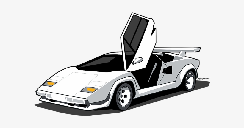 Picture Free Library Drawing Lambo Lamborghini Countach - Lamborghini Countach Illustration, transparent png #2149881