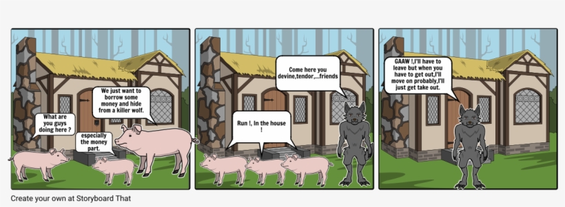 3 Pigs And Funeral - Cartoon, transparent png #2150578