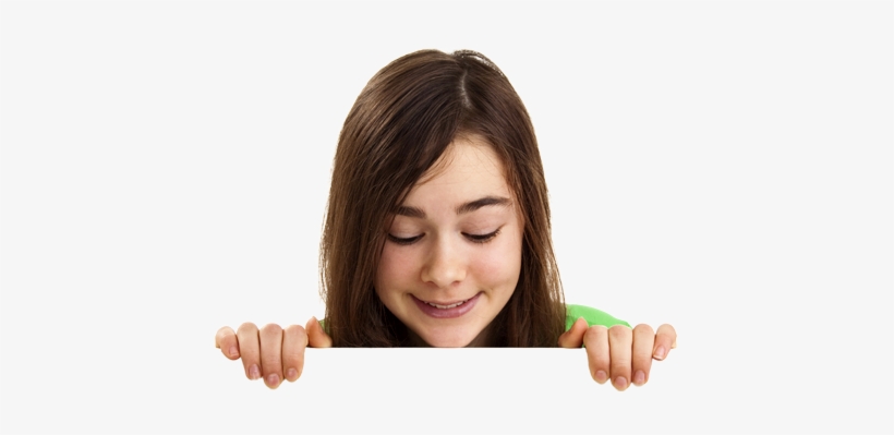 Girl Peeking Over[1] - Peeking Over Png, transparent png #2151190