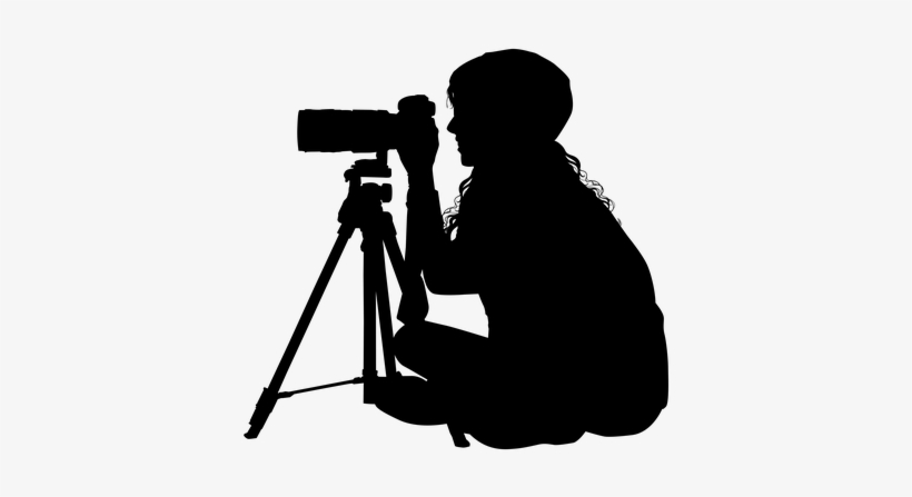 Camera, Woman, Silhouette, Young, Portrait, Female - Camerawoman Png, transparent png #2151436