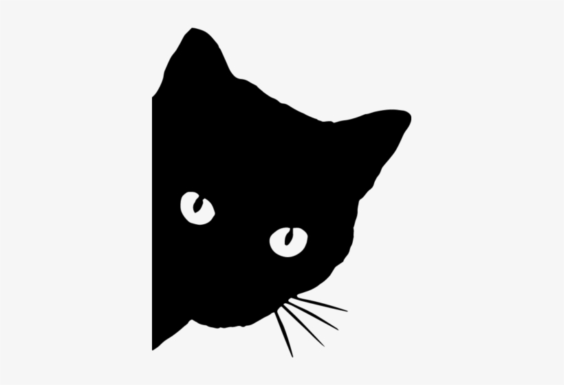 Side Peeking Cat Decal - Peeking Cat Face Sticker, transparent png #2151960