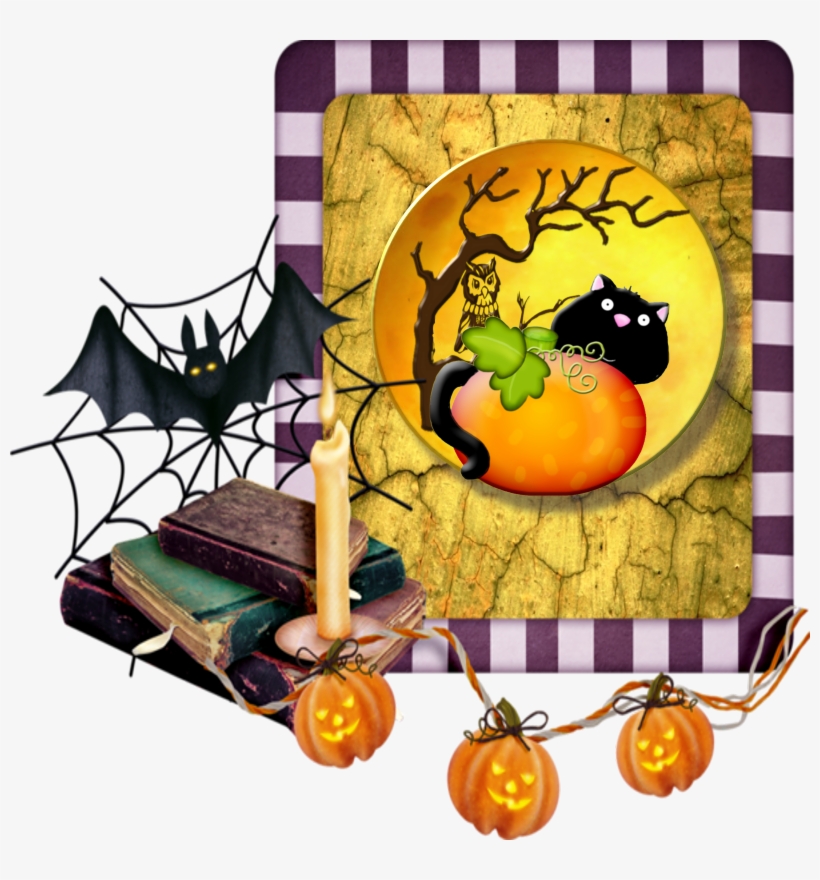 Kitty Peeking Over Pumpkin - Illustration, transparent png #2152069