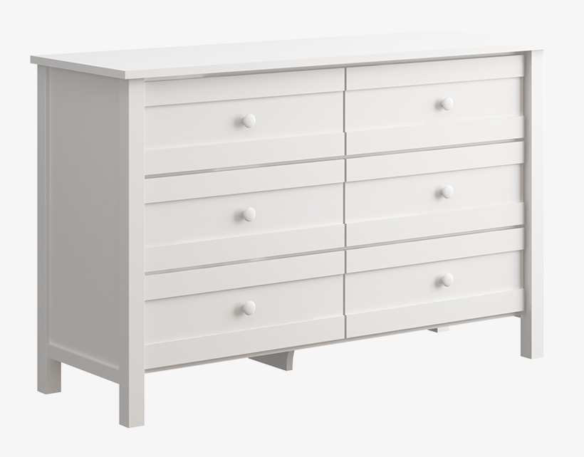 Canadian Made & Greenguard Certified - Offspring Terrace 6 Drawer Dresser Colour: White, transparent png #2152205