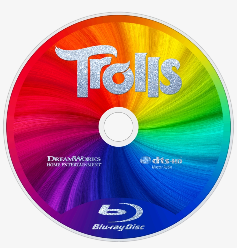 Trolls Bluray Disc Image - Trolls Blu Ray Cd, transparent png #2152371
