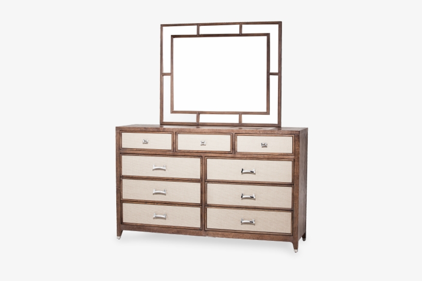 Bizcayne West Dresser Mirror Haze - Aico Michael Amini Biscayne West Dresser With Mirror, transparent png #2152673